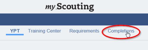 My.Scouting training completions